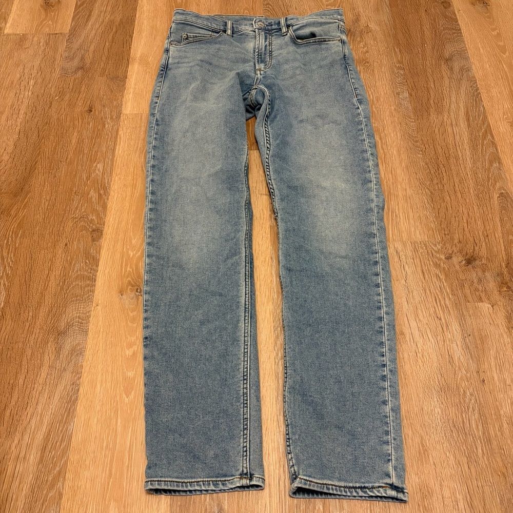 Faherty Slim 31x32 Light Wash Denim Jeans Stretch Performance Design Casual
